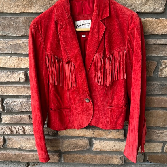 Vintage Leather Fringe Jacket M - Picture 4 of 10